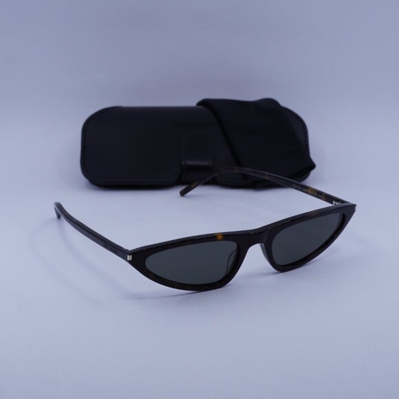 Saint Laurent SL703 002 Cat Eye Sunglasses - Dark Havana/Grey - Picture 5 of 10